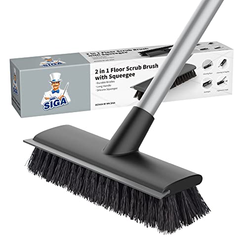 patio-brushes MR.SIGA Floor Scrub Brush with Long Handle, 2 in 1