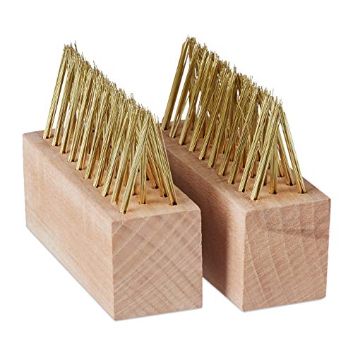 paving-brushes Relaxdays Joint Brush Set of 2, Wire Brushes, Repl