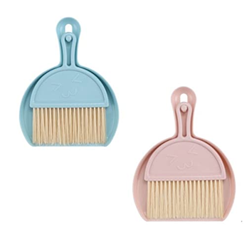 pink-dustpans-and-brushes 2 Pcs Small Cleaning Tools Blue Pink Dustpan and B