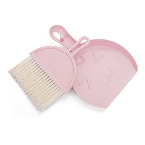 pink-dustpans-and-brushes cobee Mini Dustpan and Brush Set, Small Broom and