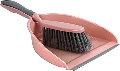 pink-dustpans-and-brushes Indoor Plastic Dustpan with Soft Brush Sweeper Set