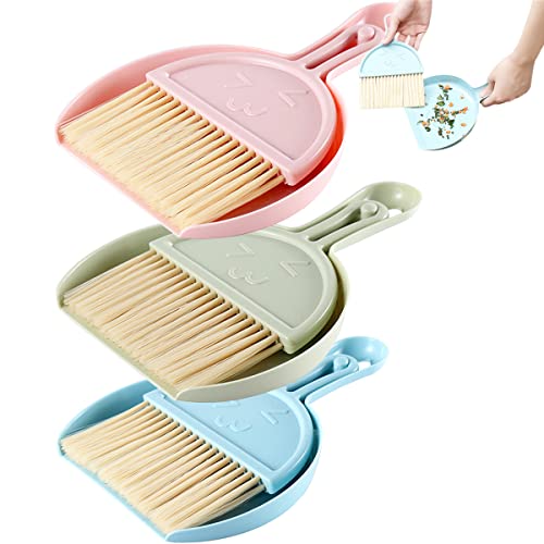 pink-dustpans-and-brushes Liwein Mini Dustpan and Brush Set, 3 Pack Small Br