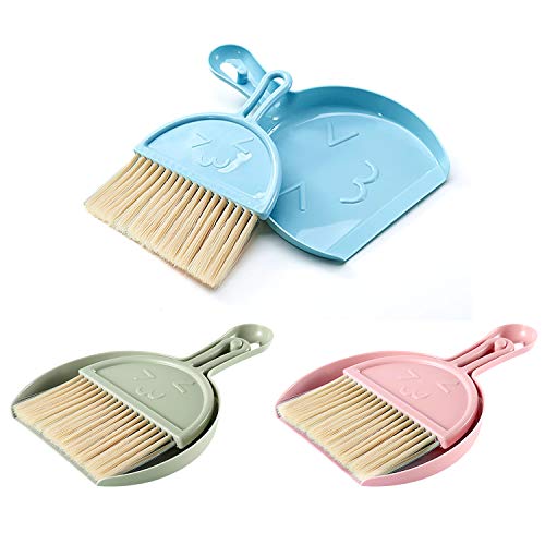 pink-dustpans-and-brushes Monylin Mini Dustpan and Brush Set, 3 Sets Small B