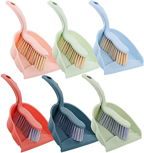 pink-dustpans-and-brushes Yesland 6 Sets Handy Dustpan and Brush Set, Clean