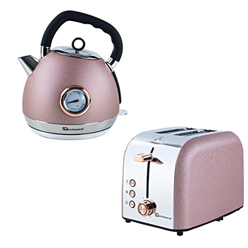 pink-kettle-and-toaster-sets SQ Professional Epoque Breakfast Set 2pc Kettle wi