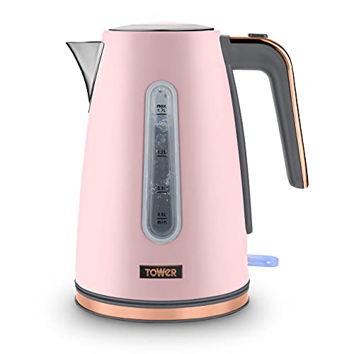 pink-kettle-and-toaster-sets Tower T10066PNK Cavaletto Jug Kettle with 360° Sw
