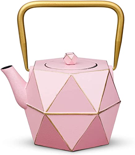 pink-kettles Toptier Cast Iron Teapot, Stovetop Safe Japanese C