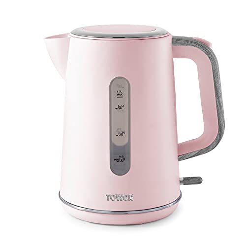 pink-kettles Tower Scandi T10037PNK Kettle with Rapid Boil and
