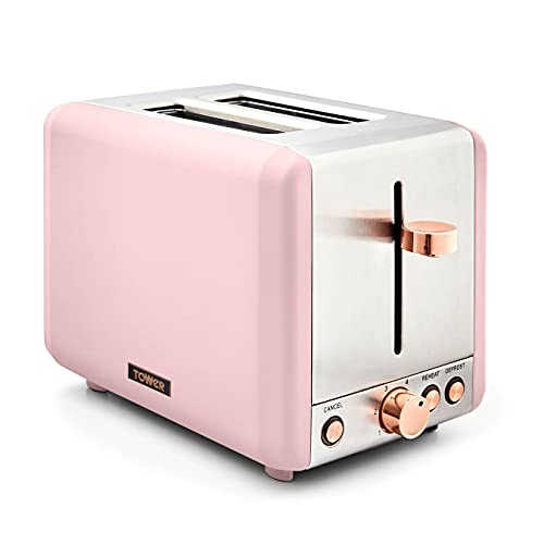 pink-toasters Tower T20036PNK Cavaletto 2-Slice Toaster with Def