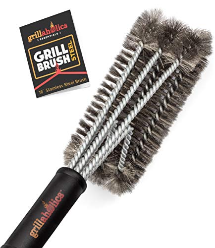 pizza-oven-brushes Grillaholics BBQ Grill Brush Steel - Triple Machin