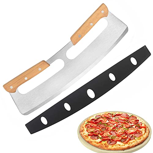 pizza-slicers Eirdary Pizza Cutter Rocker with Wood Handles, Sta