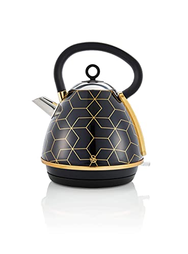 pyramid-kettles Swan Tribeca 1.7 Litre Pyramid Kettle in Black, Ge