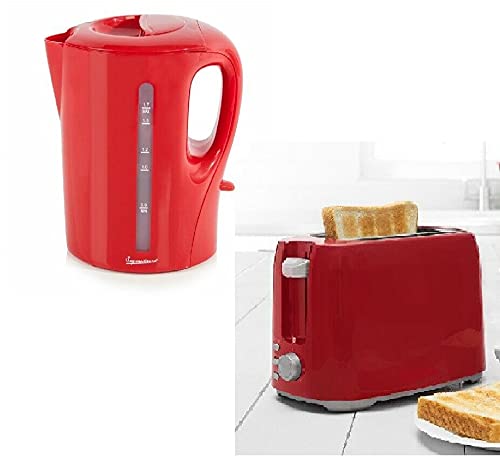 red-kettle-and-toaster-sets Elex® RED Kettle 1.7L Cordless 2200W 2.2KW Electr