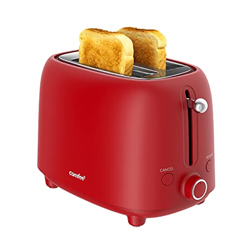 red-toasters COMFEE' Retro Style 2 Slice Toaster with 7 Brownin