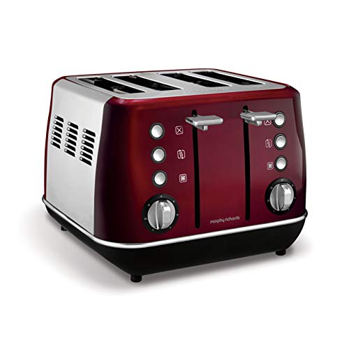 red-toasters Morphy Richards Evoke 4 Slice Toaster 240108 Red F