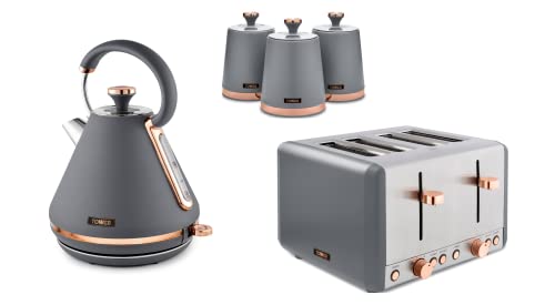 rose-gold-kettles TOWER Cavaletto Pyramid Kettle, 4-Slice Toaster &