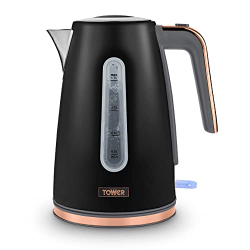 rose-gold-kettles Tower T10066BLK Cavaletto Jug Kettle with 360° Sw