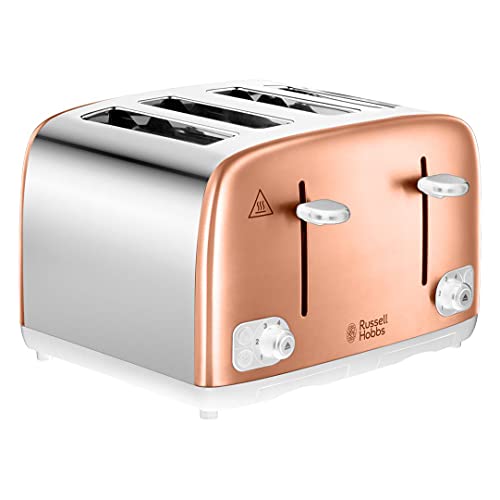rose-gold-toasters Russell Hobbs, Copper, 4 Slice Toaster Extra Wide,