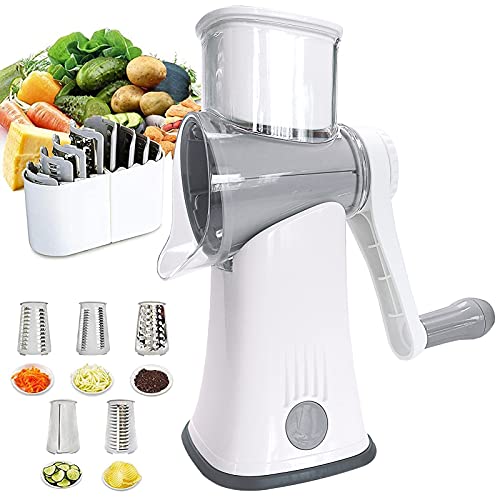 salad-slicers HYEU Rotary Cheese Grater 5-in-1 Stainless Steel B