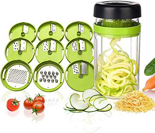 salad-slicers Vegetable Chopper, Adoric 9 in 1 Vegetable Spirali