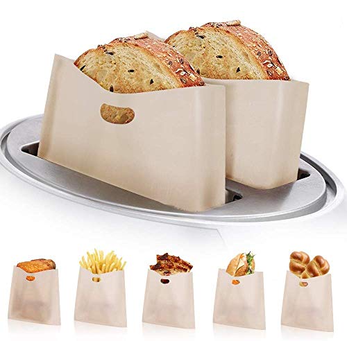sandwich-toaster-bags pengxiaomei 10 Pack Non Stick Toaster Bags, Reusab