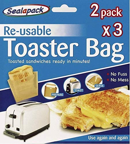 sandwich-toaster-bags Sealapack Reusable Toaster Bags 6 Pack, Over 600 U