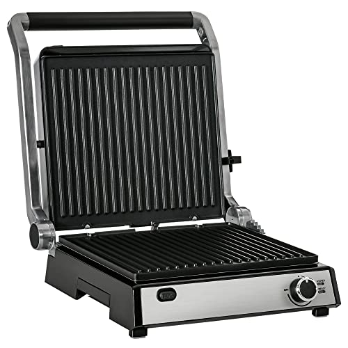 sandwich-toasters-with-removable-plates HOMCOM Health Grill Panini Press, 4 Slice Toastie
