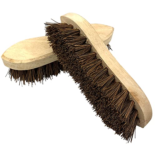 scrubbing-brushes Pack of 2 Wooden Scrubbing Brush Heavy Duty | 8-in