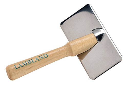 sheepskin-brushes Lambland Sheepskin Rug Slicker Brush with Wooden H