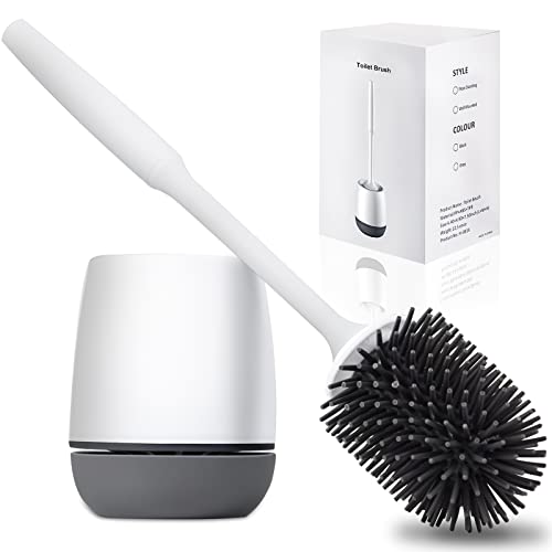 silicone-toilet-brushes Hulameda Toilet Brush and Holder, Silicone Toilet