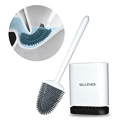 silicone-toilet-brushes Sellemer Toilet Brush and Holder Set for Bathroom,