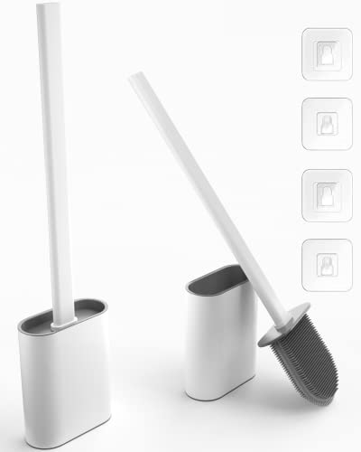 silicone-toilet-brushes SLAH Toilet Brush Set Pack of 2 Bathroom Silicone