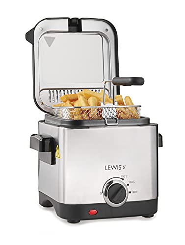 small-deep-fat-fryers Lewis's 1.5 Litre Square Deep Fat Fryer with Viewi