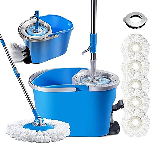 spin-mops Myiosus Spin Mop and Bucket Set with 5 Microfiber