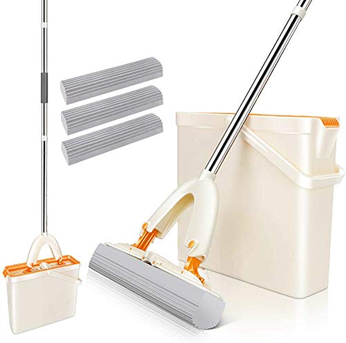 sponge-mops MASTERTOP Squeeze Mop and Bucket Set, Cleaning Mop