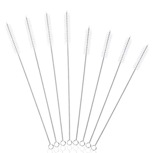 straw-brushes 8PCS Reusable Stainless Steel Straws Cleaning Brus