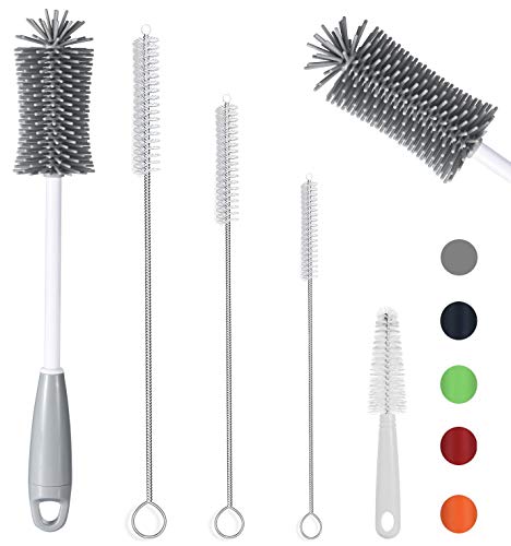 straw-brushes ALINK 5-Pack Silicone Bottle Brush Cleaner Set, Lo
