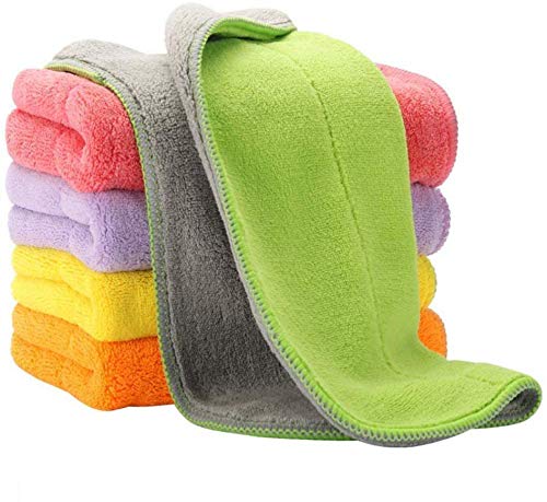 super-absorbent-cloths 5 Extra Thick Microfiber Cleaning Cloths with 5 Br