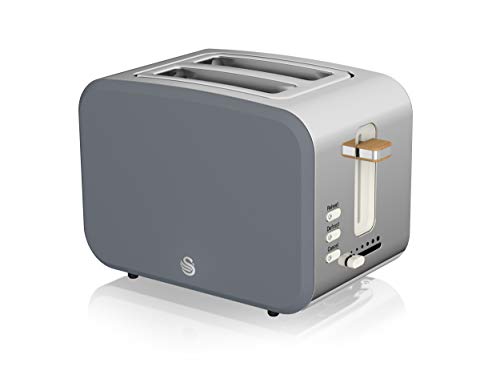 swan-toasters Swan Nordic 2 Slice Toaster, Slate Grey, 900W, Sof