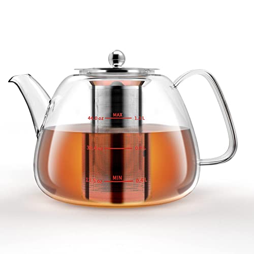 tea-kettles Luvan 1300ml Glass Teapot with Removable Infuser,