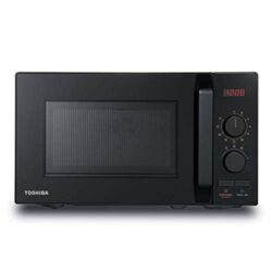 the-best-black-microwaves Toshiba 800w 20L Microwave Oven with 8 Auto Menus, 5 Power Levels, Mute Function, and LED Cavity Light - Black - MW2-AM20PF(BK)