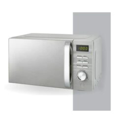the-best-digital-microwaves Swan 700W Grey Symphony Digital Microwave, 20L Capacity, 5 Microwave Power Levels, Defrost and Reheat Settings, 60 Minute Timer and Digital Display, SM22038GRN