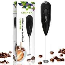 the-best-frother-whisk CHINYA Milk Frother Handheld Battery Operated Electric Foam Maker for Coffee, Lattes, Cappuccino, Matcha and Hot Chocolate, Mini Blender and Foamer with Stainless Steel Whisk(New)