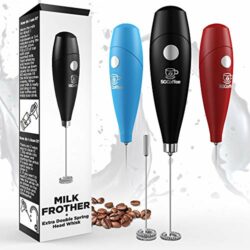 the-best-frother-whisk Milk Frother - Coffee Frother Electric Whisk - Powerful Latte Cappuccino Frother Wand - Hot Milk Foam Maker - Best SOYA Milk Mixer - Free eBook - Extra Whisk Worth £3.97
