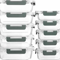 the-best-glass-meal-prep-containers [10-Pack]Glass Meal Prep Containers with Lids-MCIRCO Glass Food Storage Containers with Lifetime Lasting Snap Locking Lids, Airtight Lunch Containers, Microwave, Oven, Freezer and Dishwasher