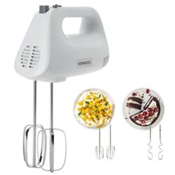 the-best-hand-whisk Kenwood Hand Mixer,Electric Whisk, 5 Speeds, Stainless Steel Kneaders and Beaters for Durability and Strength, 450 W, HMP30.A0WH, White