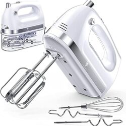 the-best-hand-whisk LILPARTNER Hand Mixer Electric Whisk - 400w Ultra Power Hand Whisk with 5 Speed(Turbo Boost/Self-Control Speed),5 Stainless Steel Attachments, Food Kitchen Mixer Handheld for Baking