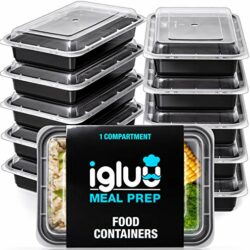 the-best-microwave-food-containers [10 Pack] 1 Compartment BPA Free Reusable Meal Prep Containers - Plastic Food Storage Trays with Airtight Lids - Microwavable, Freezer and Dishwasher Safe - Stackable Bento Lunch Boxes (28 oz)