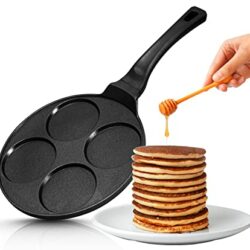 the-best-pancake-moulds Non-Stick Ceramic Coated Frying Pan 26cm for Mini Pancakes | Mini Uttapam | Mini Crepe | Frying Eggs | 4 & 7 Moulds | Induction Safe (4 x 26)