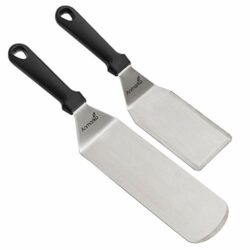 the-best-pancake-spatula Metal Stainless Steel Spatula Set - Griddle Scraper and Pancake Flipper or Hamburger Turner - Stainless Steel Utensil Great for BBQ Grill Flat Top - Commercial Grade